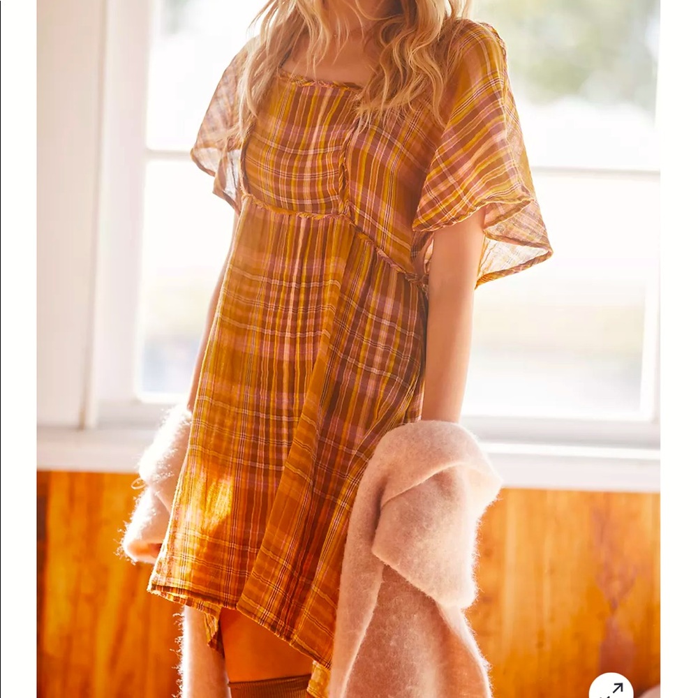 Anthropologie Maeve Flutter-Sleeved Mini Dress Gauze NWT Size Small